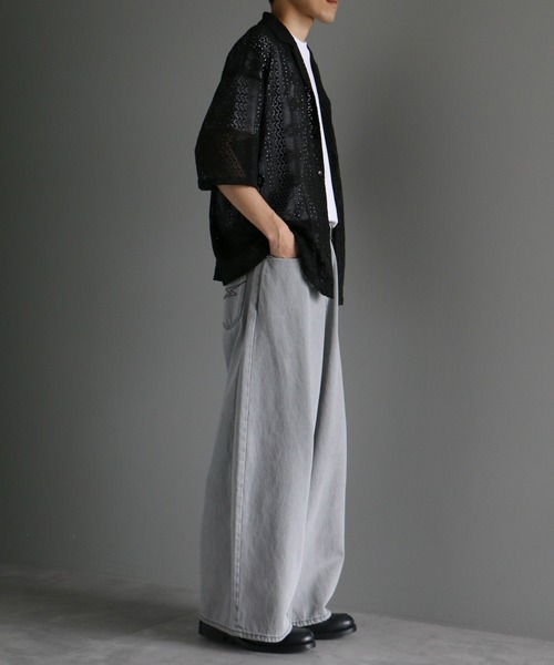 ANEDIST（アンディスト）の「レースオープンカラーシャツ（シャツ/ブラウス・メンズ・ブラック/ブラウン/ホワイト・L/M）」の7枚目の写真