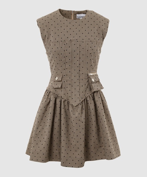 GANNI(ガニー)の「Flock Check Suiting Corset Mini Dress(ドレス・レディース・その他・36)」の1枚目の写真