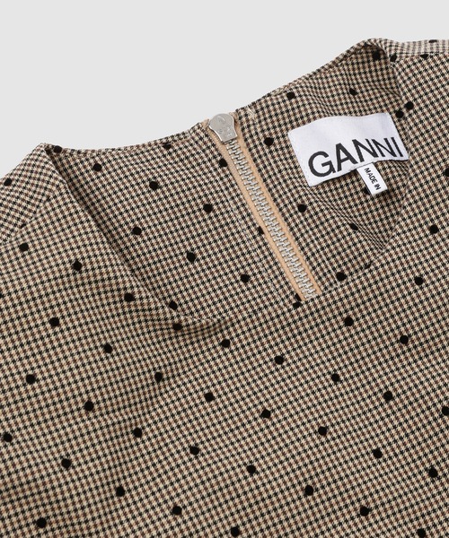 GANNI(ガニー)の「Flock Check Suiting Corset Mini Dress(ドレス・レディース・その他・36)」の3枚目の写真