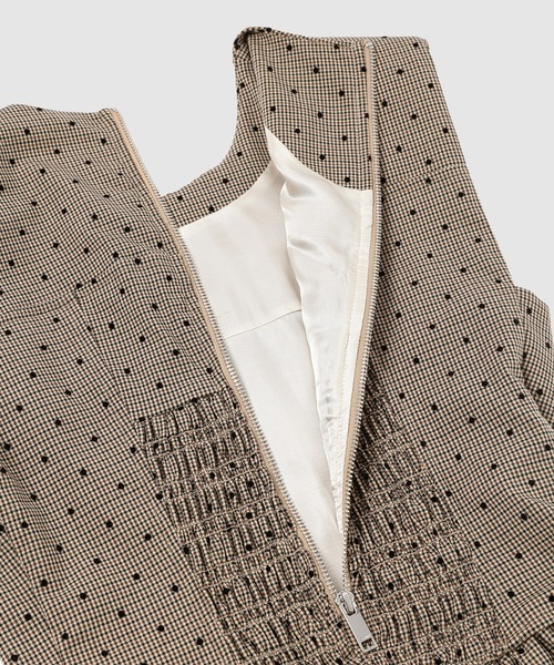 GANNI(ガニー)の「Flock Check Suiting Corset Mini Dress(ドレス・レディース・その他・36)」の10枚目の写真