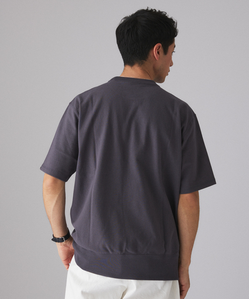 LOOPWHEELER(ループウィラー)の「LOOPWHEELER for LOWERCASE ツリテンジク スウェット型 ワイドTシャツ(Tシャツ/カットソー・メンズ・チャコールグレー/ブラック/ホワイト・SMALL/MEDIUM/LARGE/X-LARGE)」の4枚目の写真