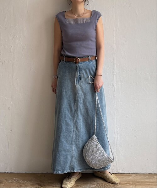 LBC（エルビーシー）の「スクエアネックシアーレイヤードタンクトップ（タンクトップ・レディース・ブラック/ホワイト/ブラウン/チャコール・M/L）」の18枚目の写真