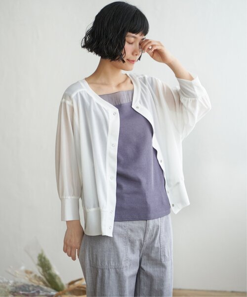 LBC（エルビーシー）の「スクエアネックシアーレイヤードタンクトップ（タンクトップ・レディース・ブラック/ホワイト/ブラウン/チャコール・M/L）」の19枚目の写真