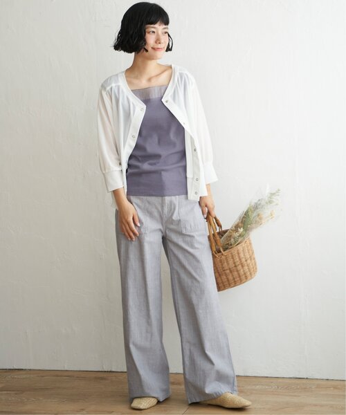 LBC（エルビーシー）の「スクエアネックシアーレイヤードタンクトップ（タンクトップ・レディース・ブラック/ホワイト/ブラウン/チャコール・M/L）」の21枚目の写真