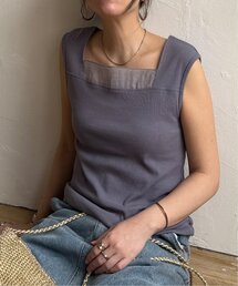 LBC（エルビーシー）の「スクエアネックシアーレイヤードタンクトップ（タンクトップ）」