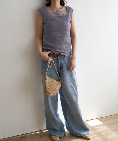 LBC（エルビーシー）の「スクエアネックシアーレイヤードタンクトップ（タンクトップ・レディース・ブラック/ホワイト/ブラウン/チャコール・M/L）」の9枚目の写真