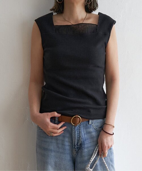 LBC（エルビーシー）の「スクエアネックシアーレイヤードタンクトップ（タンクトップ・レディース・ブラック/ホワイト/ブラウン/チャコール・M/L）」の16枚目の写真