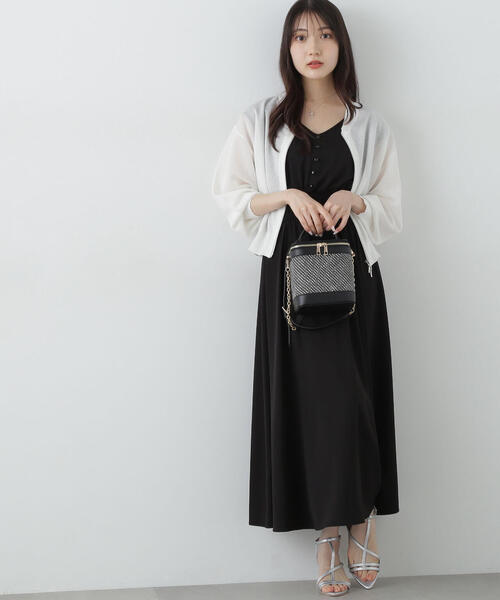 PROPORTION BODY DRESSING（プロポーションボディドレッシング）の「ウエストシャーリングＶネックワンピース / 1215140508（ワンピース・レディース・ブラック系その他/カーキ/ブラック・SMALL/MEDIUM/P/S）」の4枚目の写真