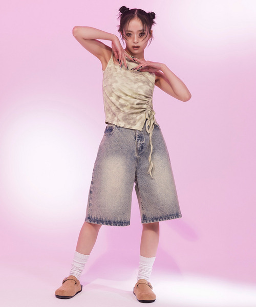 SPIRALGIRL（スパイラルガール）の「サイドギャザーアメスリトップス（タンクトップ・レディース・グリーン/ブラック/ホワイト・FREE）」の20枚目の写真