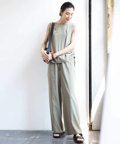 ミッシェルクラン（MICHEL ）/[セットアップ対応]サイドドロストノースリーブブラウス セール】[セットアップ対応]サイドドロストノースリーブブラウス