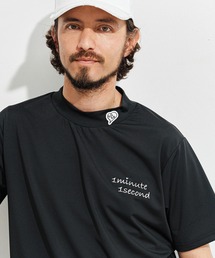mt9675-1 Pocket embroidery mock neck T (cool fabric) モックネックTシャツ
