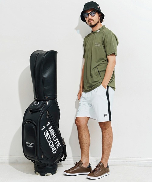 1minute 1second(ワンミニットワンセカンド)の「mt9675-1 Pocket embroidery mock neck T (cool fabric) モックネックTシャツ(Tシャツ/カットソー・メンズ・カーキ系/ブラック×ホワイト/ホワイト×ブラック・S/M/L/XL)」の5枚目の写真