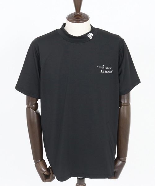1minute 1second(ワンミニットワンセカンド)の「mt9675-1 Pocket embroidery mock neck T (cool fabric) モックネックTシャツ(Tシャツ/カットソー・メンズ・カーキ系/ブラック×ホワイト/ホワイト×ブラック・S/M/L/XL)」の15枚目の写真