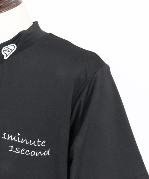 1minute 1second(ワンミニットワンセカンド)の「mt9675-1 Pocket embroidery mock neck T (cool fabric) モックネックTシャツ(Tシャツ/カットソー・メンズ・カーキ系/ブラック×ホワイト/ホワイト×ブラック・S/M/L/XL)」の18枚目の写真