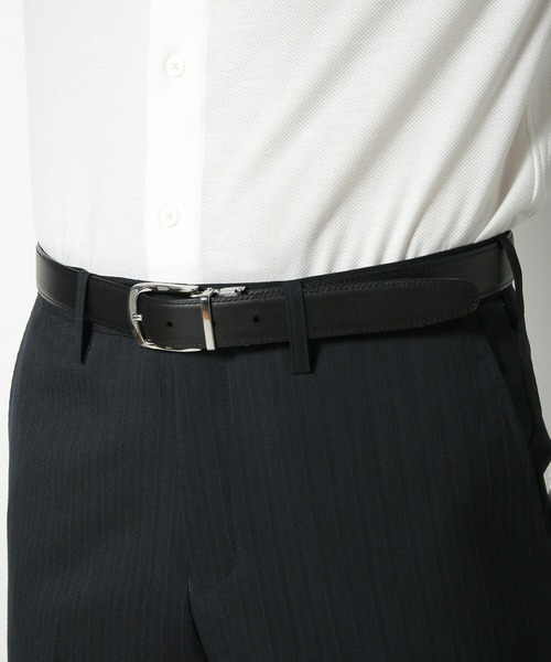 MEN'S BIGI(メンズビギ)の「アドバンレザーリバーシブルドレスベルト(ベルト・メンズ・ネイビー/バーガンディー/キャメル・FREE)」の4枚目の写真