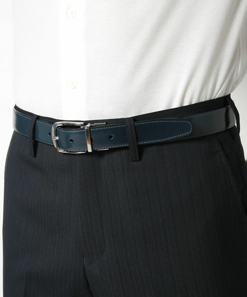 MEN'S BIGI(メンズビギ)の「アドバンレザーリバーシブルドレスベルト(ベルト・メンズ・ネイビー/バーガンディー/キャメル・FREE)」の13枚目の写真