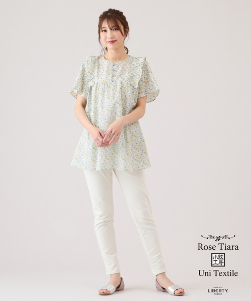 Rose Tiara(ローズティアラ)の「Rose Tiara with LIBERTY / フリルブラウス(シャツ/ブラウス・レディース・レッド/ブルー・46/38/42)」の10枚目の写真