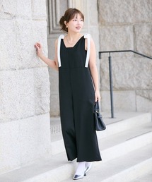 Petitjo | 小さいサイズ　【hiiさんコラボ】肩リボン付きオールインワン　低身長さん・小柄女性(つなぎ/オールインワン)