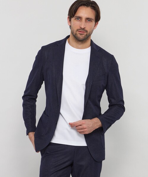 MACKINTOSH LONDON（マッキントッシュ ロンドン）の「【WEB・一部店舗限定】【BREASY JACKET】メランジメッシュジャージーセットアップジャケット（テーラードジャケット・メンズ・ネイビー/グレー・40/42/38）」の3枚目の写真