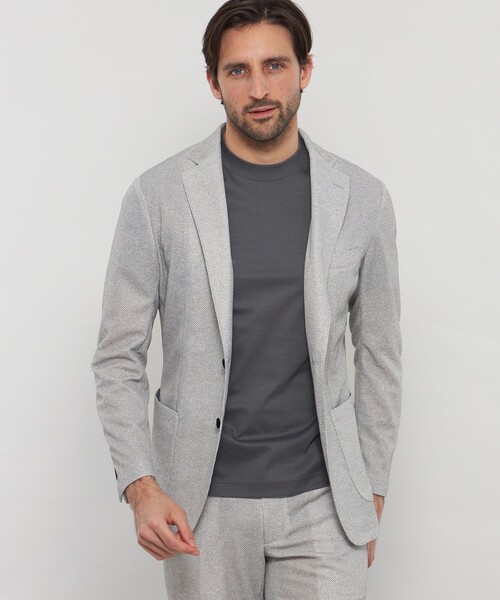 MACKINTOSH LONDON（マッキントッシュ ロンドン）の「【WEB・一部店舗限定】【BREASY JACKET】メランジメッシュジャージーセットアップジャケット（テーラードジャケット・メンズ・ネイビー/グレー・40/42/38）」の4枚目の写真