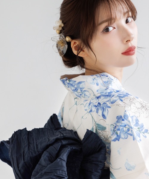Dita(ディータ)の「クリアフラワー髪飾りセット【K】(和装小物・レディース・クリア/ブラック/ピンク/ラベンダー/イエロー/ホワイト・FREE)」の21枚目の写真