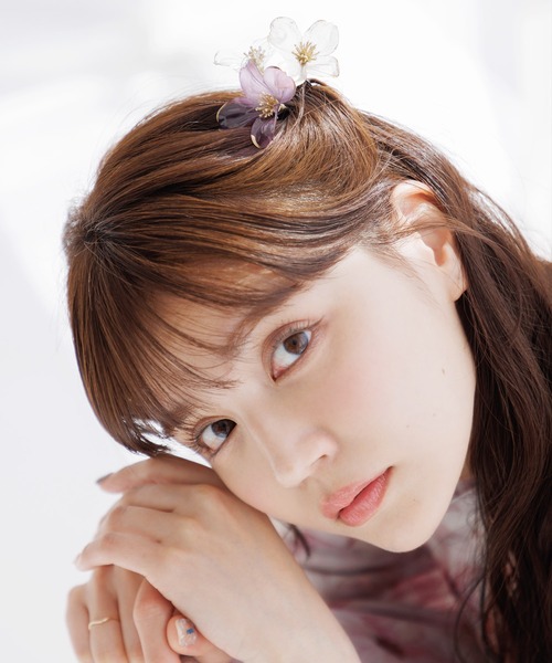 Dita(ディータ)の「クリアフラワー髪飾りセット【K】(和装小物・レディース・クリア/ブラック/ピンク/ラベンダー/イエロー/ホワイト・FREE)」の10枚目の写真