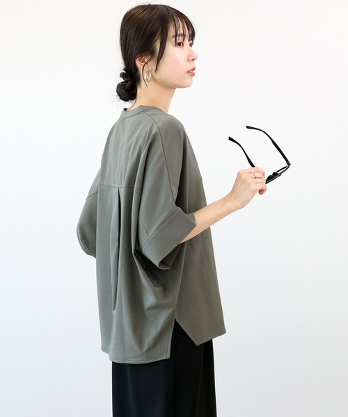 tシャツ 汗染み防止加工スキッパードルマンプルオーバー レディース 楽天市場】汗染み防止加工スキッパードルマンプルオーバー