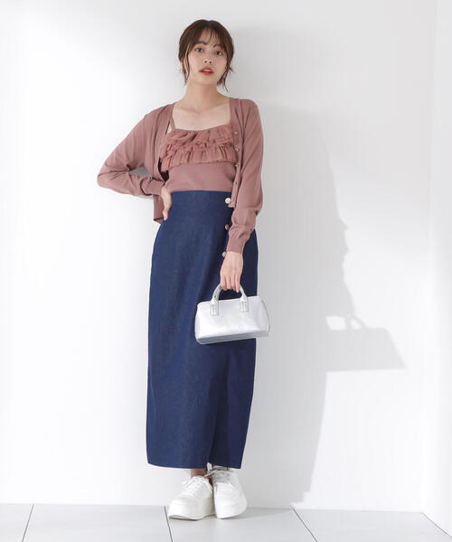 PROPORTION BODY DRESSING(プロポーションボディドレッシング)の「チュール付きニットアンサンブル / 1215170904(ニット/セーター・レディース・ブラウン系その他/ブルー/ピンク・FREE)」の6枚目の写真