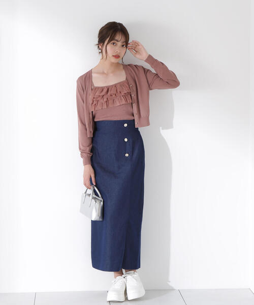 PROPORTION BODY DRESSING(プロポーションボディドレッシング)の「チュール付きニットアンサンブル / 1215170904(ニット/セーター・レディース・ブラウン系その他/ブルー/ピンク・FREE)」の7枚目の写真