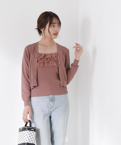 PROPORTION BODY DRESSING(プロポーションボディドレッシング)の「チュール付きニットアンサンブル / 1215170904(ニット/セーター・レディース・ブラウン系その他/ブルー/ピンク・FREE)」の8枚目の写真