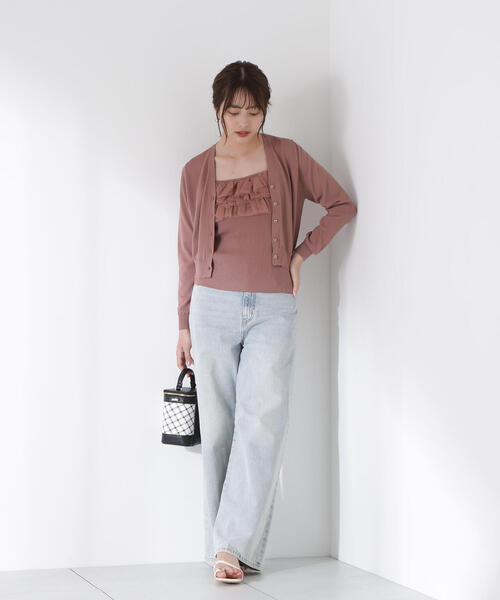 PROPORTION BODY DRESSING(プロポーションボディドレッシング)の「チュール付きニットアンサンブル / 1215170904(ニット/セーター・レディース・ブラウン系その他/ブルー/ピンク・FREE)」の9枚目の写真