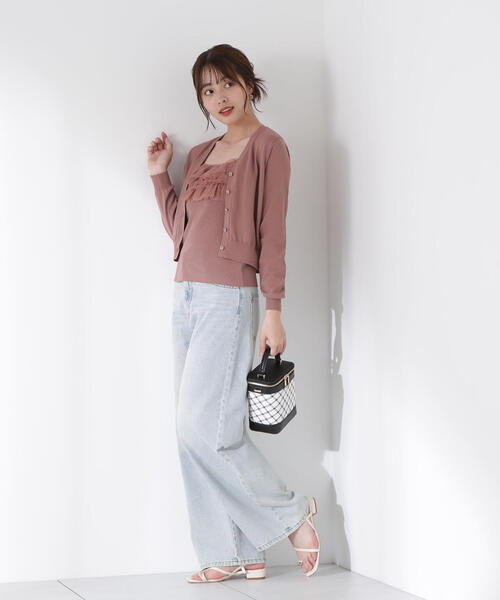 PROPORTION BODY DRESSING(プロポーションボディドレッシング)の「チュール付きニットアンサンブル / 1215170904(ニット/セーター・レディース・ブラウン系その他/ブルー/ピンク・FREE)」の10枚目の写真