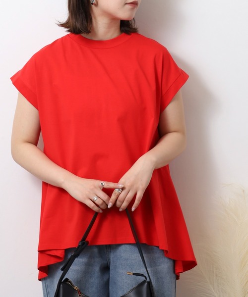 EGLANTINE(エグランティーヌ)の「EGLANTINE フレンチスリーブフレアーカットソー(Tシャツ/カットソー・レディース・ブラック/オフホワイト/レッド/グリーン・40)」の16枚目の写真