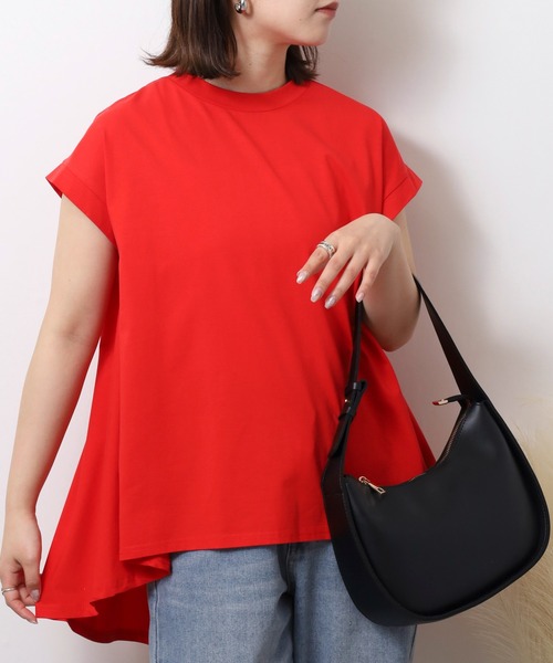EGLANTINE(エグランティーヌ)の「EGLANTINE フレンチスリーブフレアーカットソー(Tシャツ/カットソー・レディース・ブラック/オフホワイト/レッド/グリーン・40)」の17枚目の写真