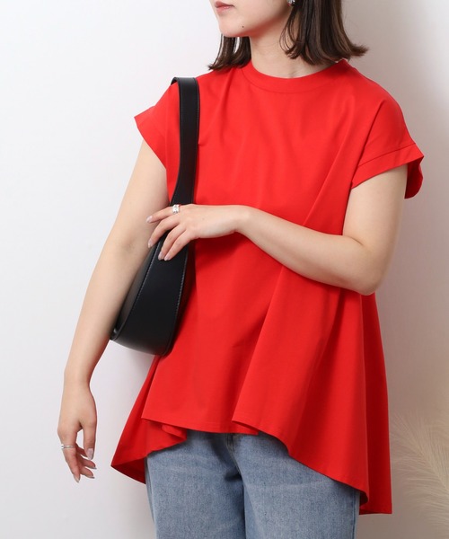 EGLANTINE(エグランティーヌ)の「EGLANTINE フレンチスリーブフレアーカットソー(Tシャツ/カットソー・レディース・ブラック/オフホワイト/レッド/グリーン・40)」の18枚目の写真