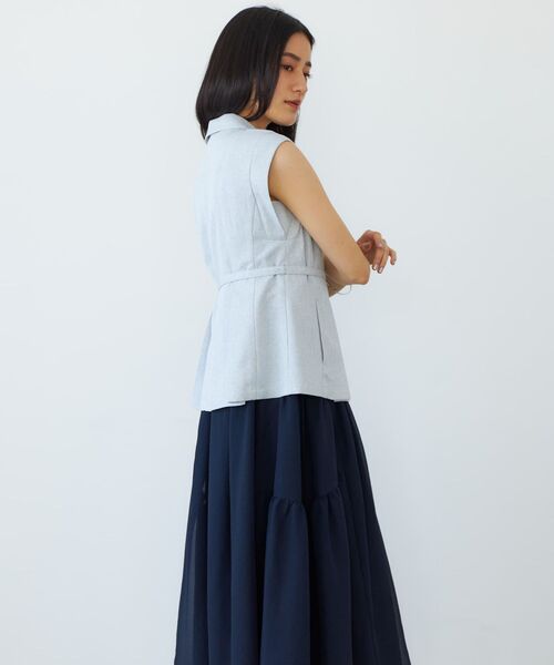 tシャツ リネンライクテーラードタックジレ 「低身長・小柄女性」 レディース リネンライクテーラードタックジレ 【低身長・小柄女性】（T
