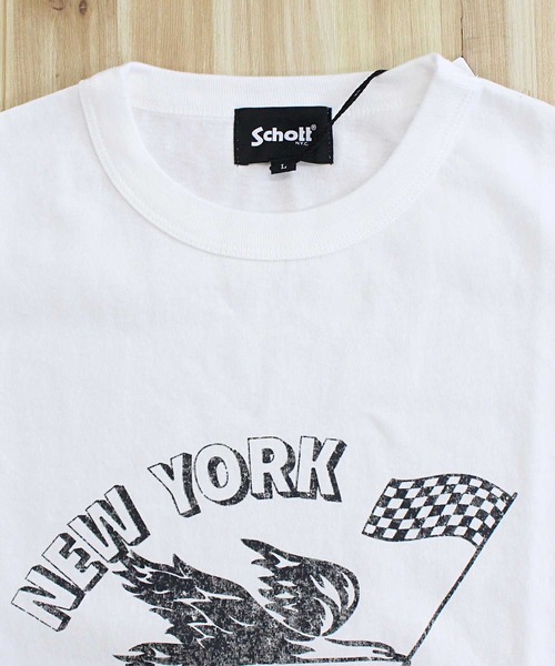Schott(ショット)の「T-SHIRT FLYING EAGLE(Tシャツ/カットソー・メンズ・ブラック/ホワイト・L/XL/XXL/M)」の5枚目の写真