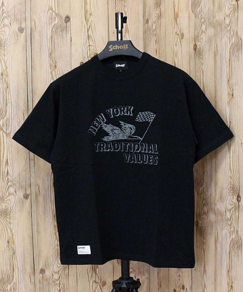 Schott(ショット)の「T-SHIRT FLYING EAGLE(Tシャツ/カットソー・メンズ・ブラック/ホワイト・L/XL/XXL/M)」の9枚目の写真