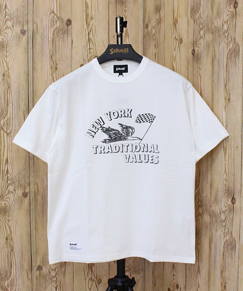 Schott(ショット)の「T-SHIRT FLYING EAGLE(Tシャツ/カットソー・メンズ・ブラック/ホワイト・L/XL/XXL/M)」の3枚目の写真