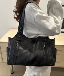 Y2K レトロ ダブル ファスナー ショルダーバッグ 2WAY