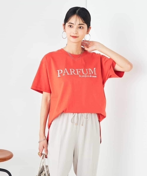 a.v.v(アーヴェヴェ)の「【コットン100%】大人のロゴTシャツ(Tシャツ/カットソー・レディース・ホワイト/ネイビー/オレンジ/チャコールグレー・38/36/40/42/34)」の4枚目の写真