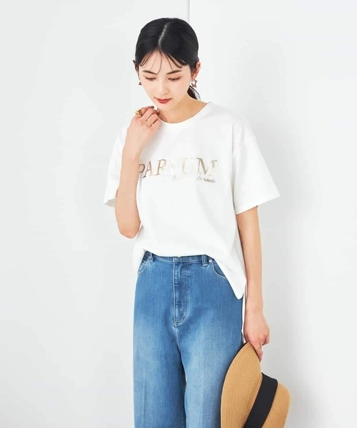 a.v.v(アーヴェヴェ)の「【コットン100%】大人のロゴTシャツ(Tシャツ/カットソー・レディース・ホワイト/ネイビー/オレンジ/チャコールグレー・38/36/40/42/34)」の14枚目の写真
