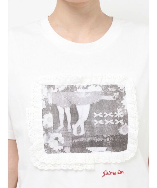 merry jenny（メリージェニー）の「memory frame tee（Tシャツ/カットソー・レディース・ブルー/オフホワイト/ベージュ・FREE）」の7枚目の写真