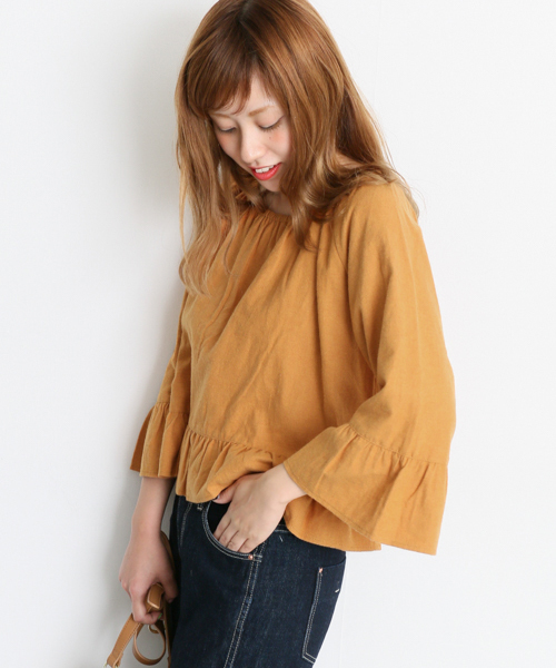 URBAN RESEARCH Sonny Label（アーバンリサーチサニーレーベル）の「Sonny Label ネルギャザープルオーバー（Tシャツ/カットソー・レディース・イエロー/ネイビー/ブルー・FREE）」の3枚目の写真