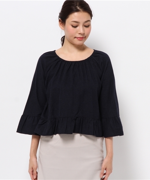 URBAN RESEARCH Sonny Label（アーバンリサーチサニーレーベル）の「Sonny Label ネルギャザープルオーバー（Tシャツ/カットソー・レディース・イエロー/ネイビー/ブルー・FREE）」の4枚目の写真