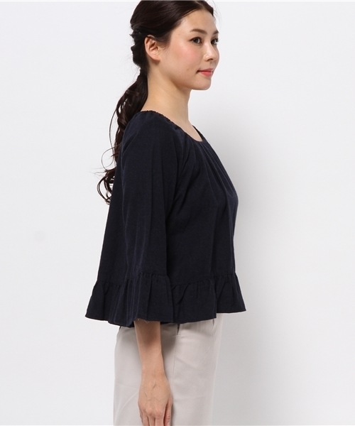 URBAN RESEARCH Sonny Label（アーバンリサーチサニーレーベル）の「Sonny Label ネルギャザープルオーバー（Tシャツ/カットソー・レディース・イエロー/ネイビー/ブルー・FREE）」の5枚目の写真