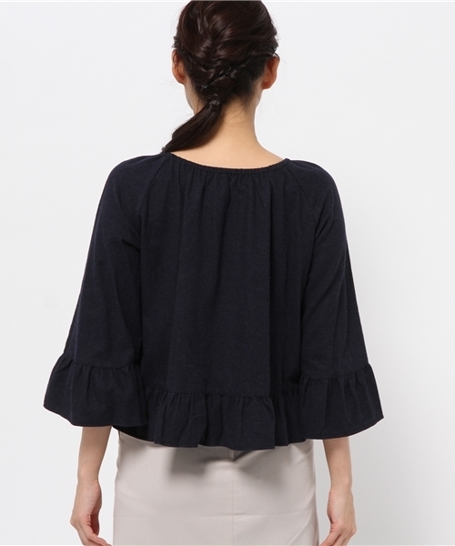 URBAN RESEARCH Sonny Label（アーバンリサーチサニーレーベル）の「Sonny Label ネルギャザープルオーバー（Tシャツ/カットソー・レディース・イエロー/ネイビー/ブルー・FREE）」の6枚目の写真