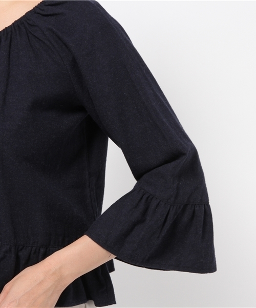 URBAN RESEARCH Sonny Label（アーバンリサーチサニーレーベル）の「Sonny Label ネルギャザープルオーバー（Tシャツ/カットソー・レディース・イエロー/ネイビー/ブルー・FREE）」の8枚目の写真