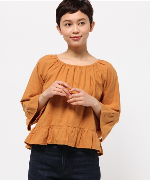 URBAN RESEARCH Sonny Label（アーバンリサーチサニーレーベル）の「Sonny Label ネルギャザープルオーバー（Tシャツ/カットソー・レディース・イエロー/ネイビー/ブルー・FREE）」の14枚目の写真