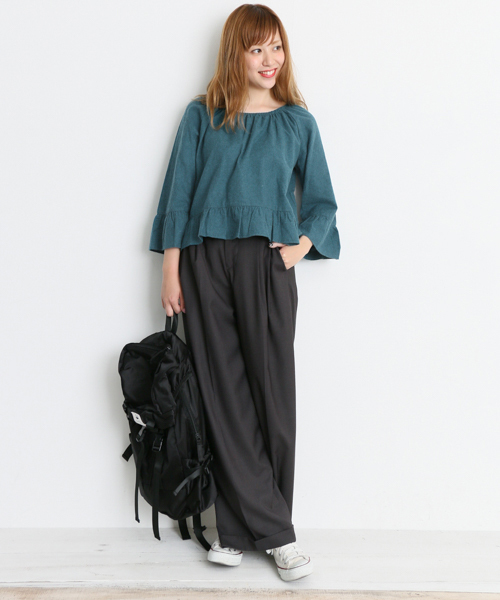 URBAN RESEARCH Sonny Label（アーバンリサーチサニーレーベル）の「Sonny Label ネルギャザープルオーバー（Tシャツ/カットソー・レディース・イエロー/ネイビー/ブルー・FREE）」の12枚目の写真